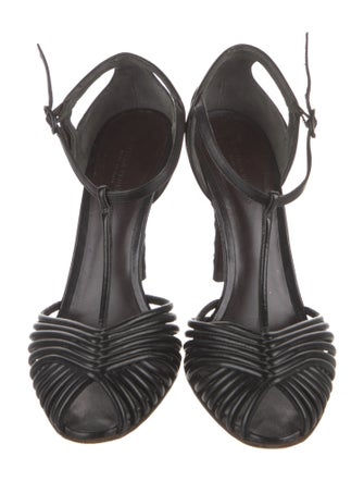Bottega Veneta Intrecciato Weave Leather T-Strap Pumps
