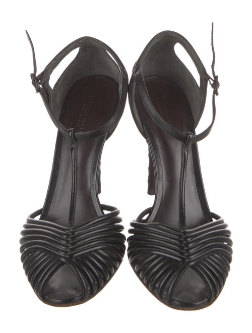 Bottega Veneta Intrecciato Weave Leather T-Strap Pumps