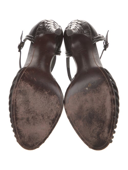 Bottega Veneta Intrecciato Weave Leather T-Strap Pumps