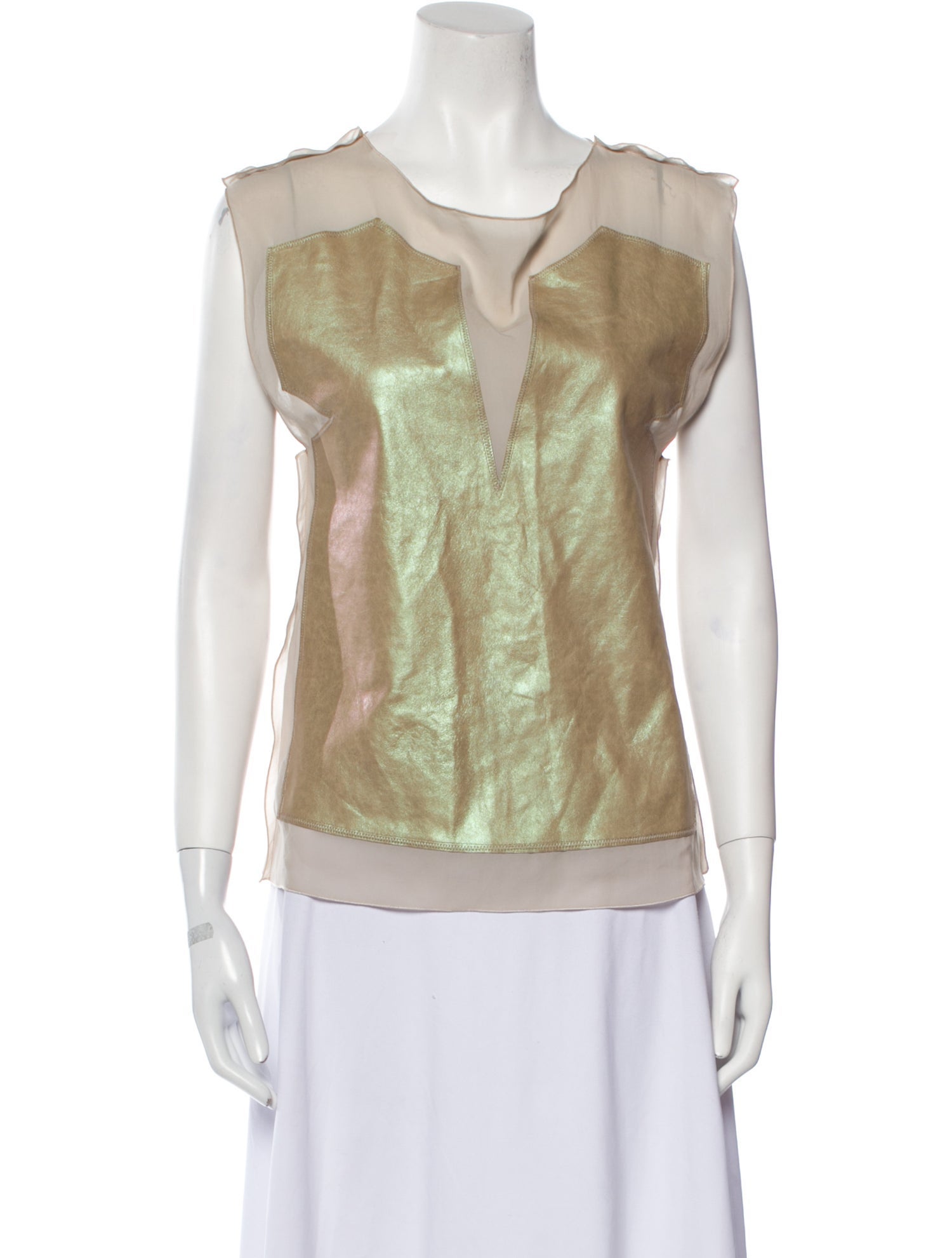 Bottega Veneta Scoop Neck Sleeveless Blouse
