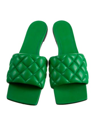 Bottega Veneta Quilted Pattern Leather Slides