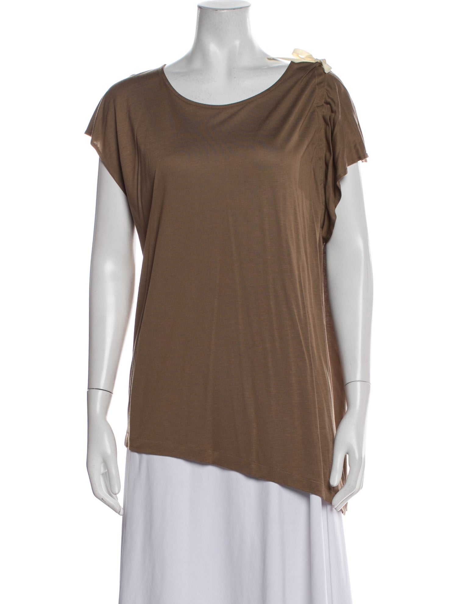 Bottega Veneta Silk Scoop Neck T-Shirt