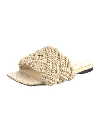 Bottega Veneta Intrecciato Weave Raffia Slides