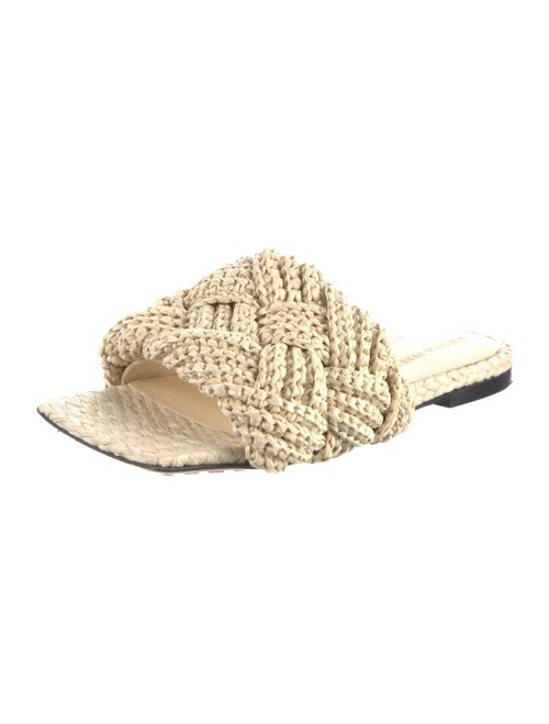 Bottega Veneta Intrecciato Weave Raffia Slides