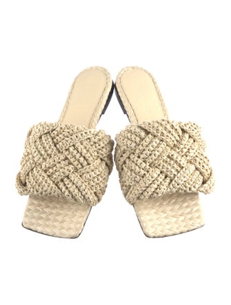 Bottega Veneta Intrecciato Weave Raffia Slides