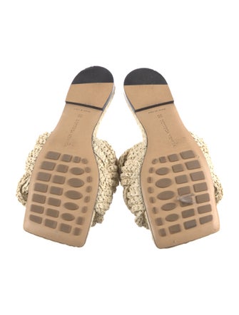 Bottega Veneta Intrecciato Weave Raffia Slides
