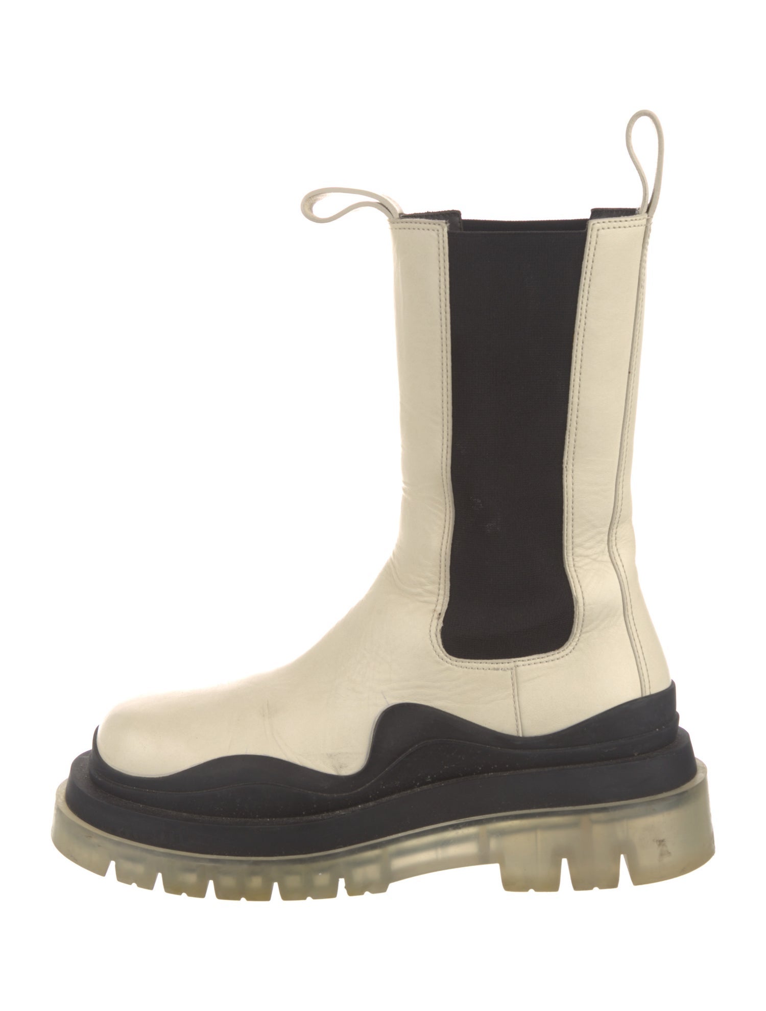 Bottega Veneta Leather Colorblock Pattern Chelsea Boots