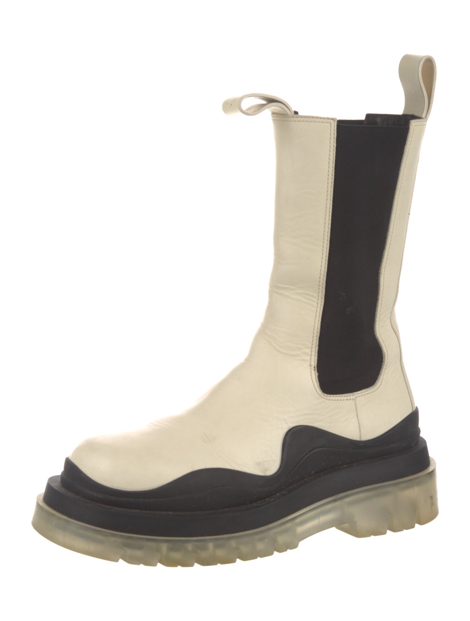 Bottega Veneta Leather Colorblock Pattern Chelsea Boots