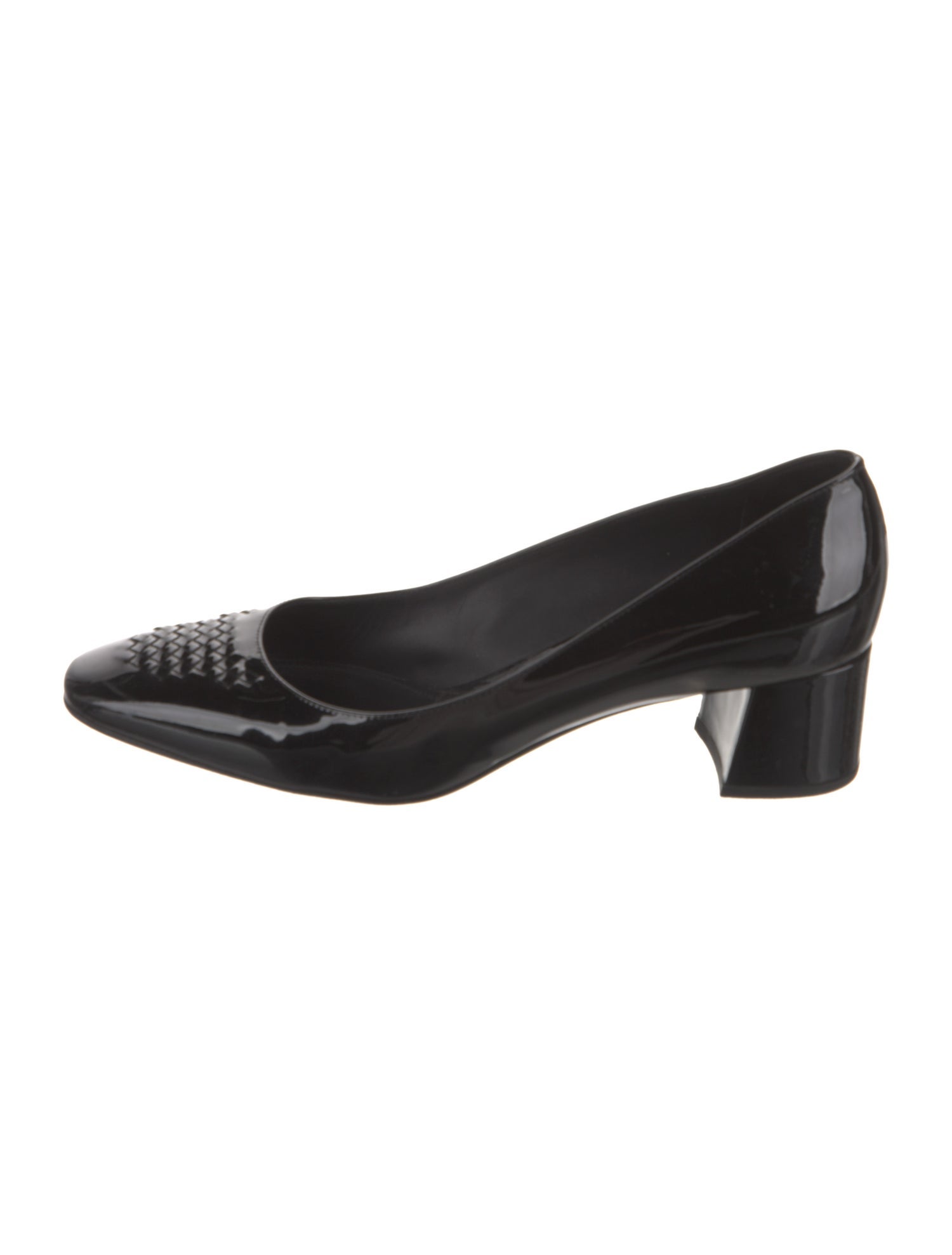 Bottega Veneta Intrecciato Weave Patent Leather Pumps