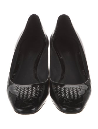Bottega Veneta Intrecciato Weave Patent Leather Pumps