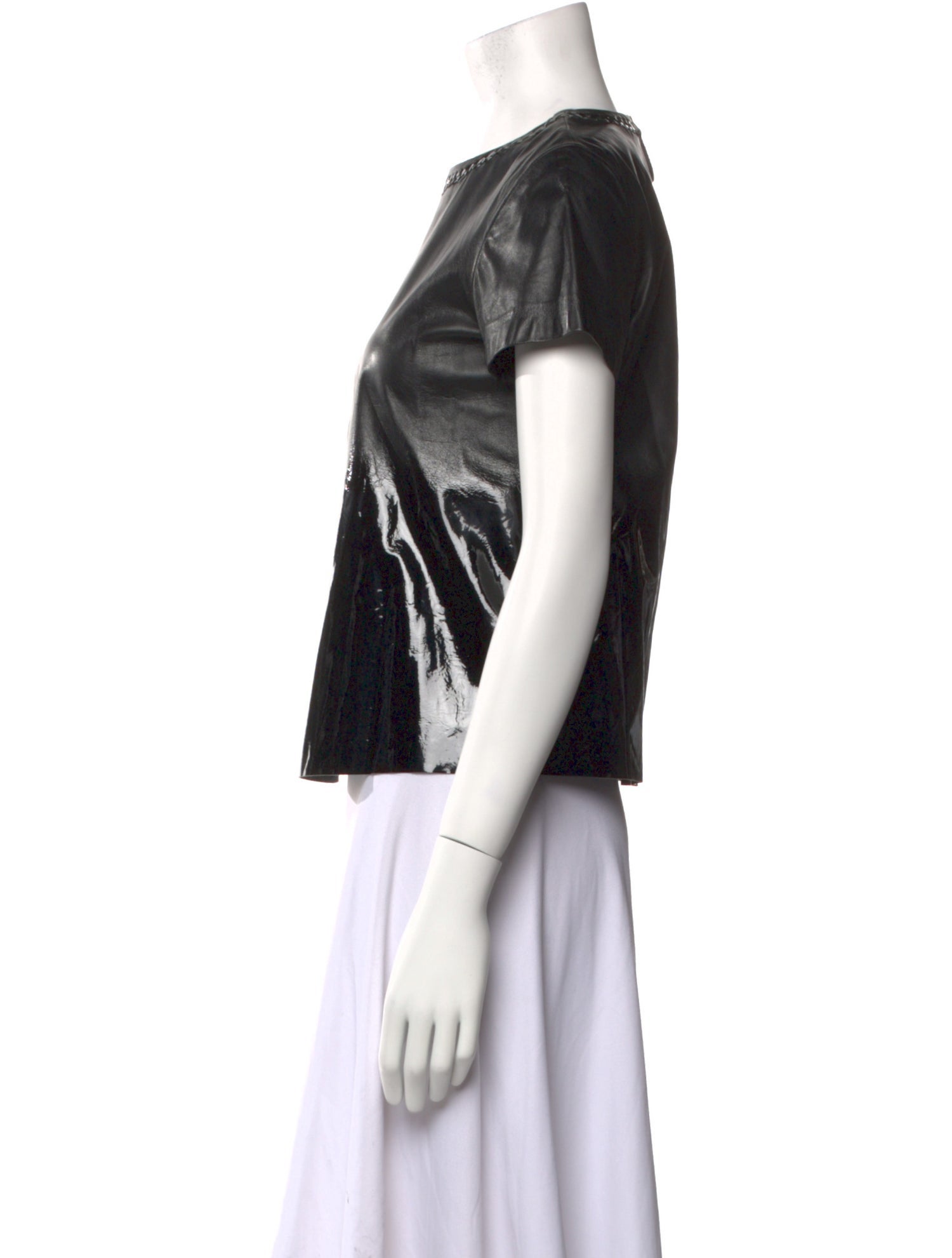 Bottega Veneta Leather Crew Neck Top