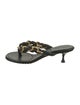 Bottega Veneta Leather Chain-Link Accents Slides