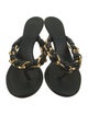 Bottega Veneta Leather Chain-Link Accents Slides
