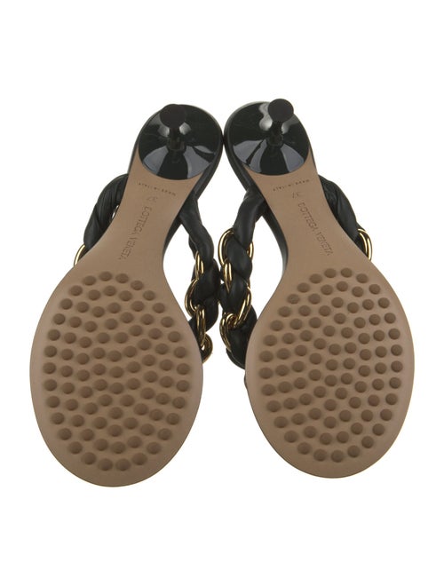 Bottega Veneta Leather Chain-Link Accents Slides