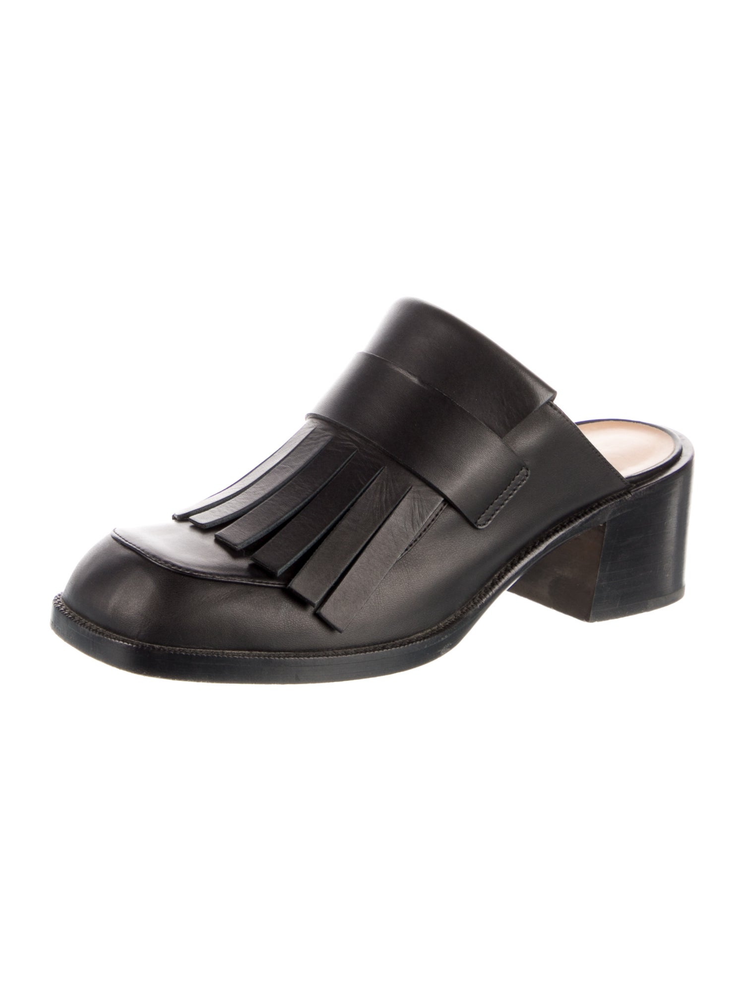 Bottega Veneta Leather Fringe Trim Accent Mules
