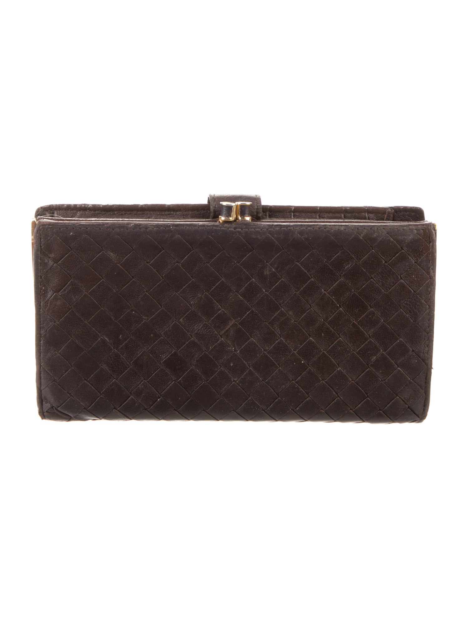 Bottega Veneta Vintage Intrecciato Weave French Purse