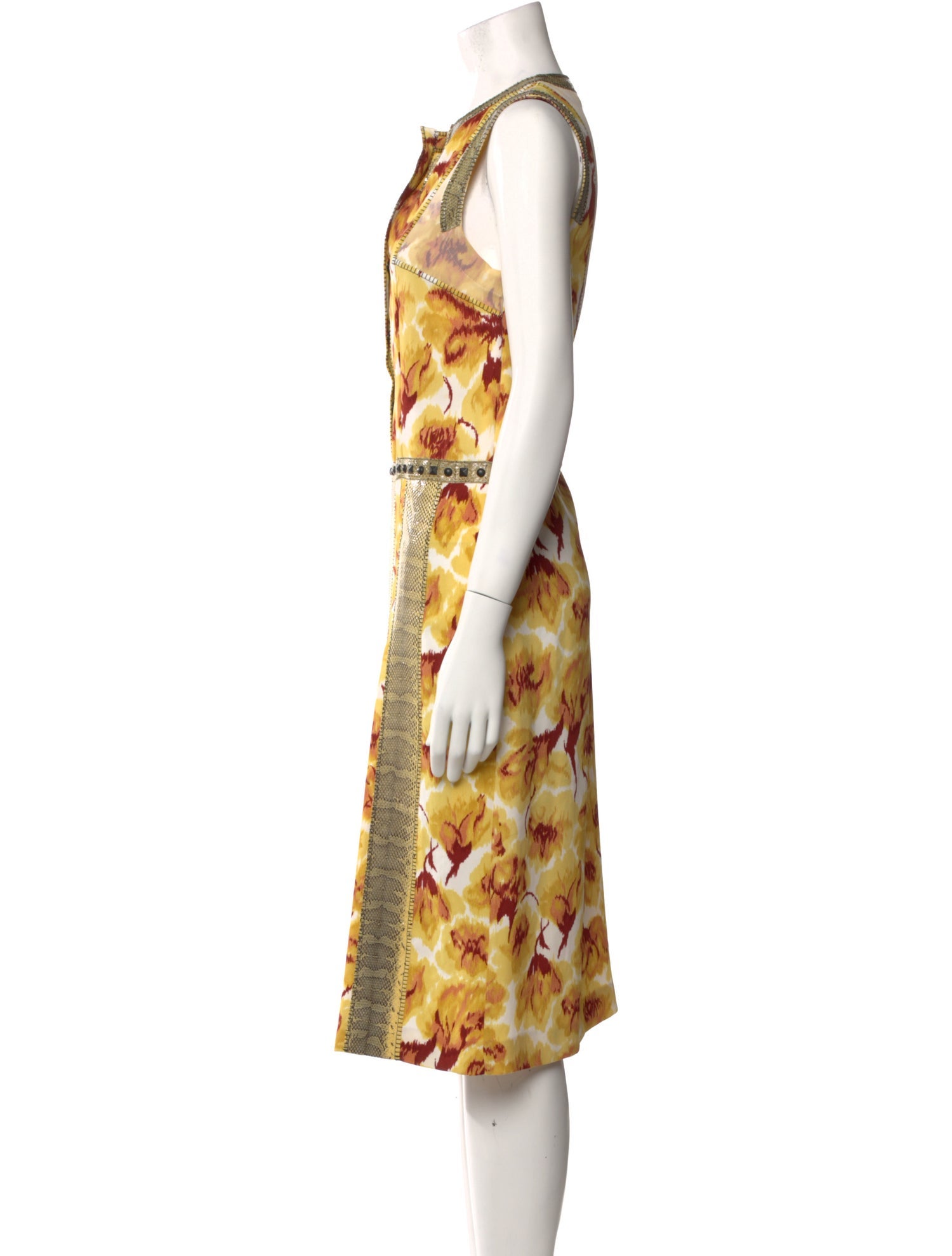Bottega Veneta Printed Midi Length Dress