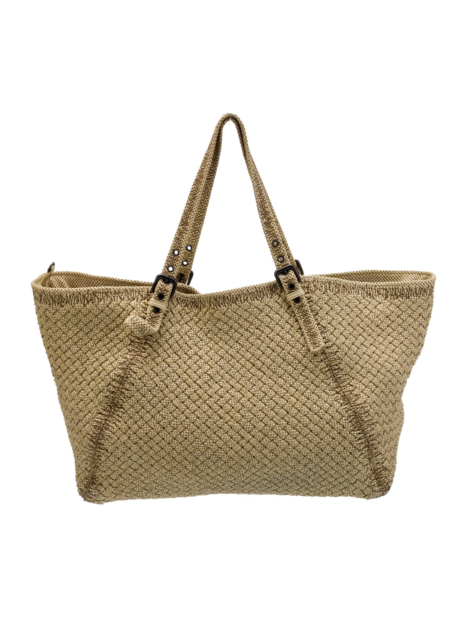 Bottega Veneta Vintage Leather-Trimmed Mother Of Pearl Bag