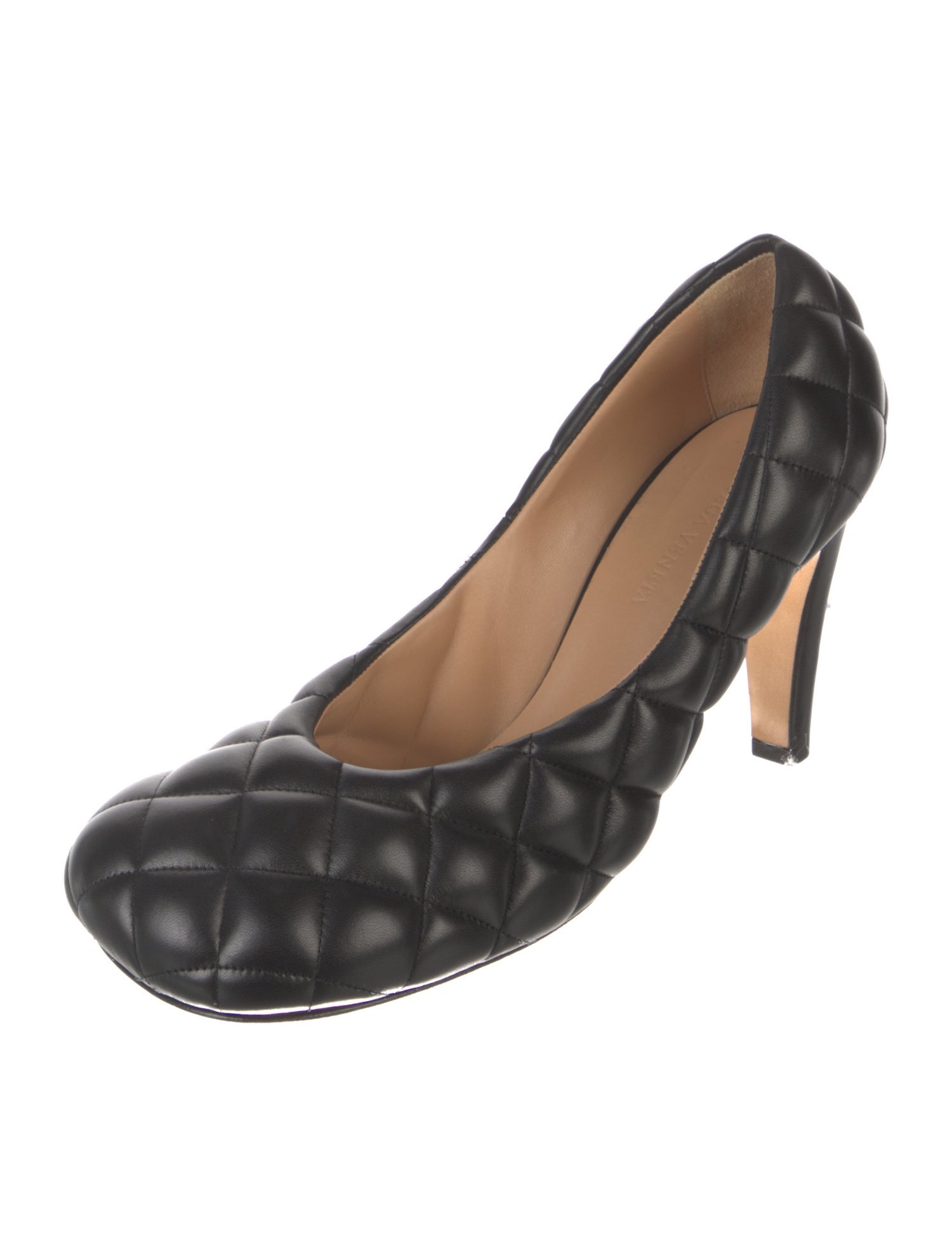 Bottega Veneta Quilted Pattern Leather Pumps