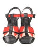 Bottega Veneta Canvas Printed T-Strap Sandals