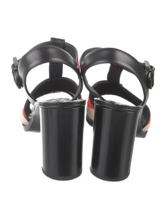 Bottega Veneta Canvas Printed T-Strap Sandals