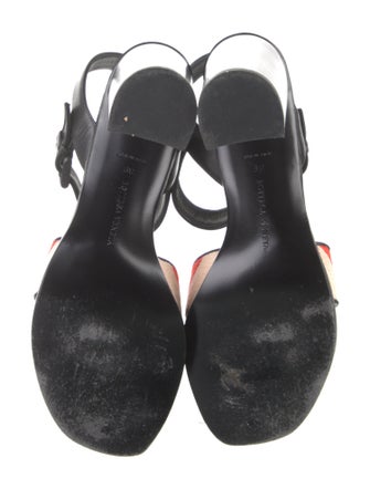 Bottega Veneta Canvas Printed T-Strap Sandals