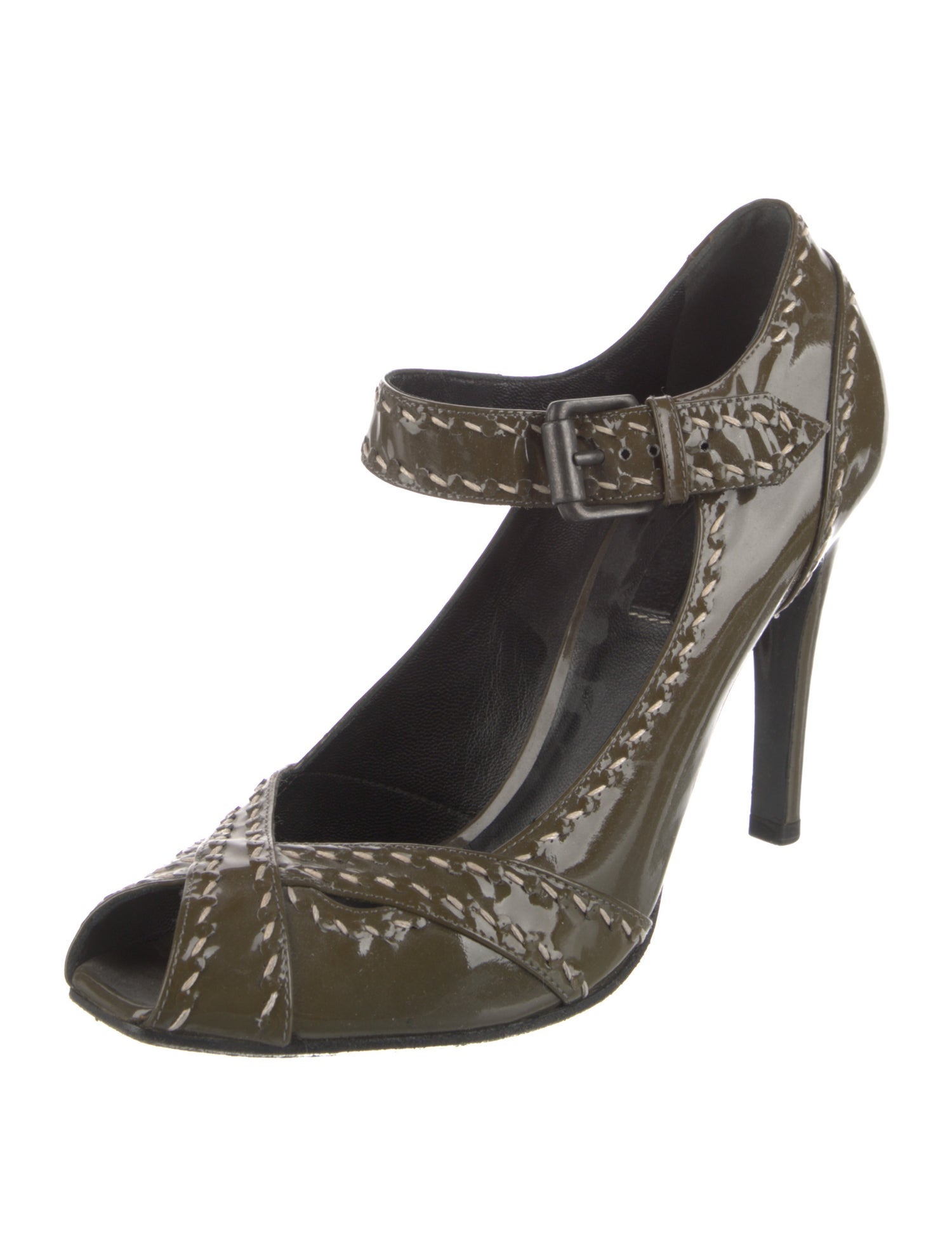 Bottega Veneta Patent Leather Whipstitch Trim Pumps