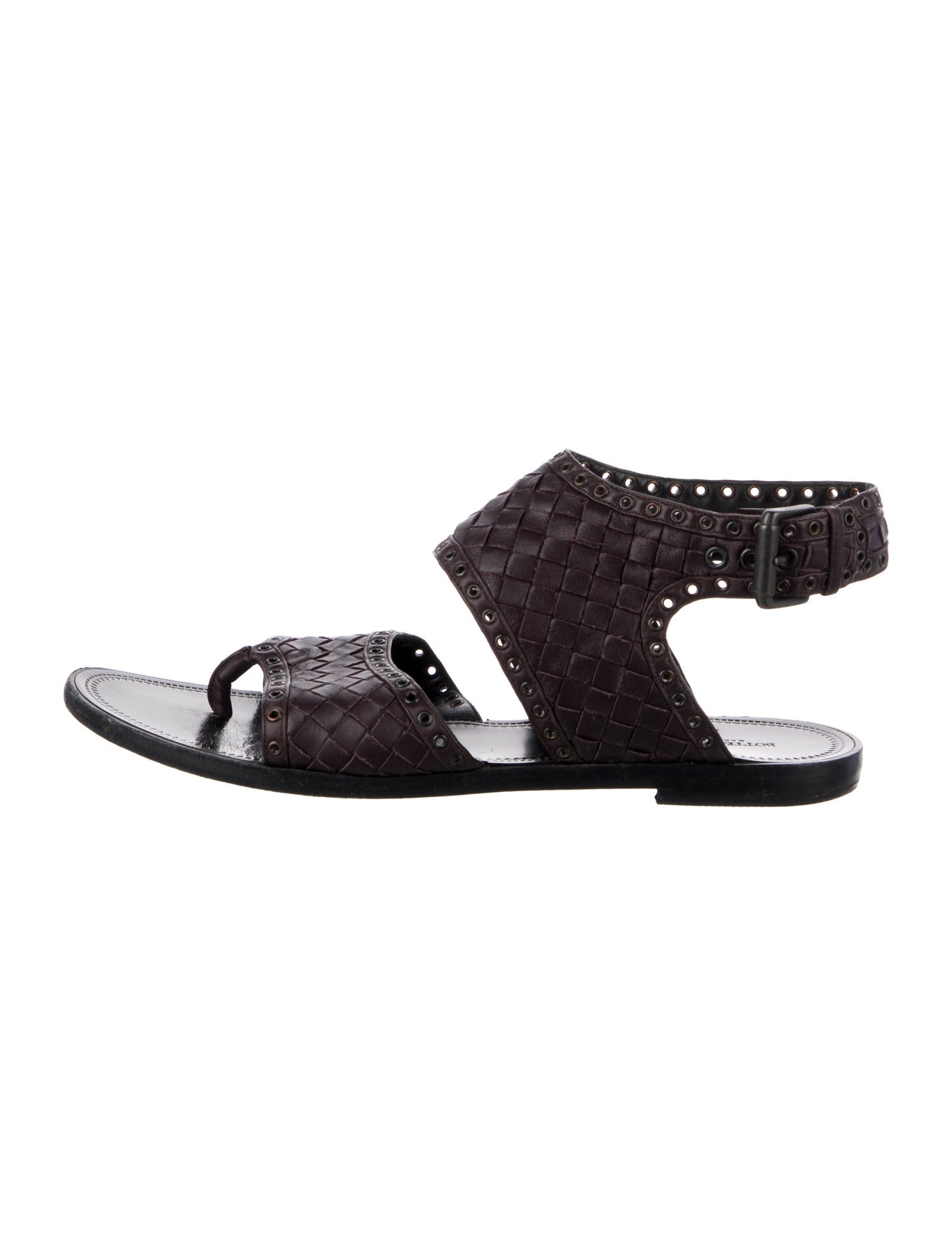 Bottega Veneta Intrecciato Weave Leather Gladiator Sandals