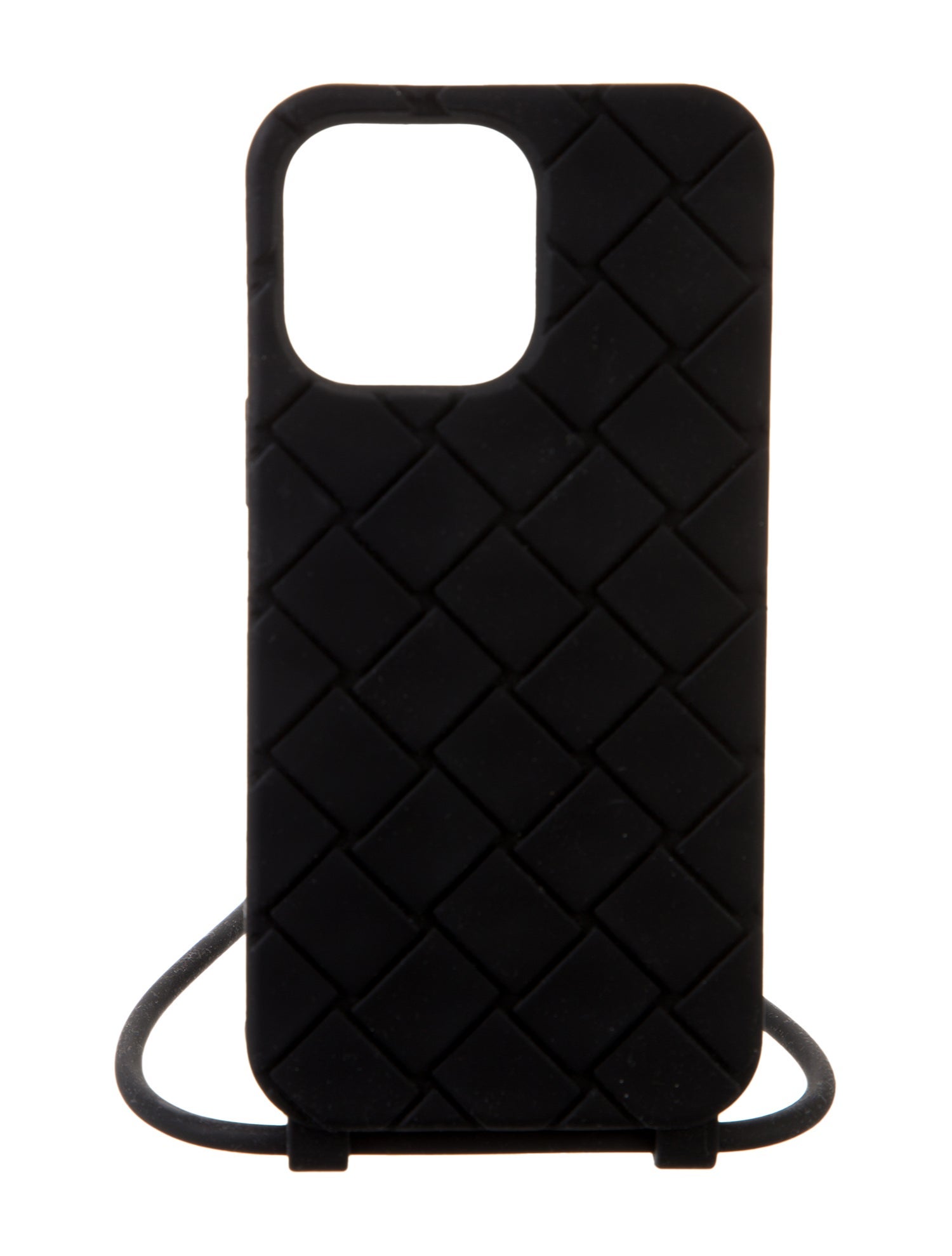 iPhone・スマホケース BOTTEGA VENETA BLACK LEATHER PHONE CASE Bottega Veneta Leather iPhone 12 Phone Case - Black Phone