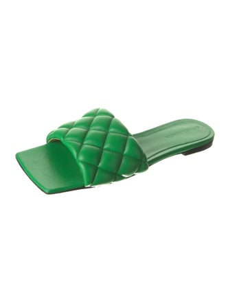 Bottega Veneta Quilted Pattern Leather Slides