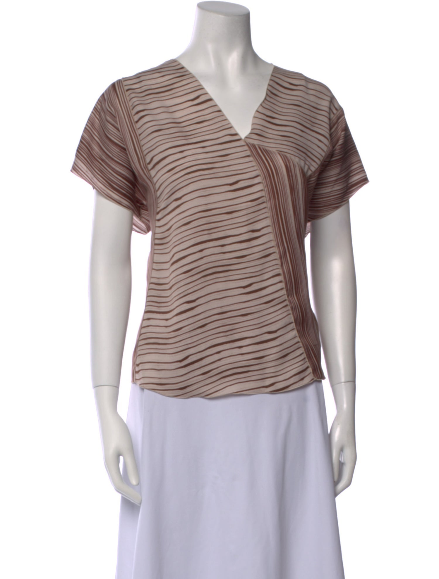 Bottega Veneta Striped V-Neck T-Shirt