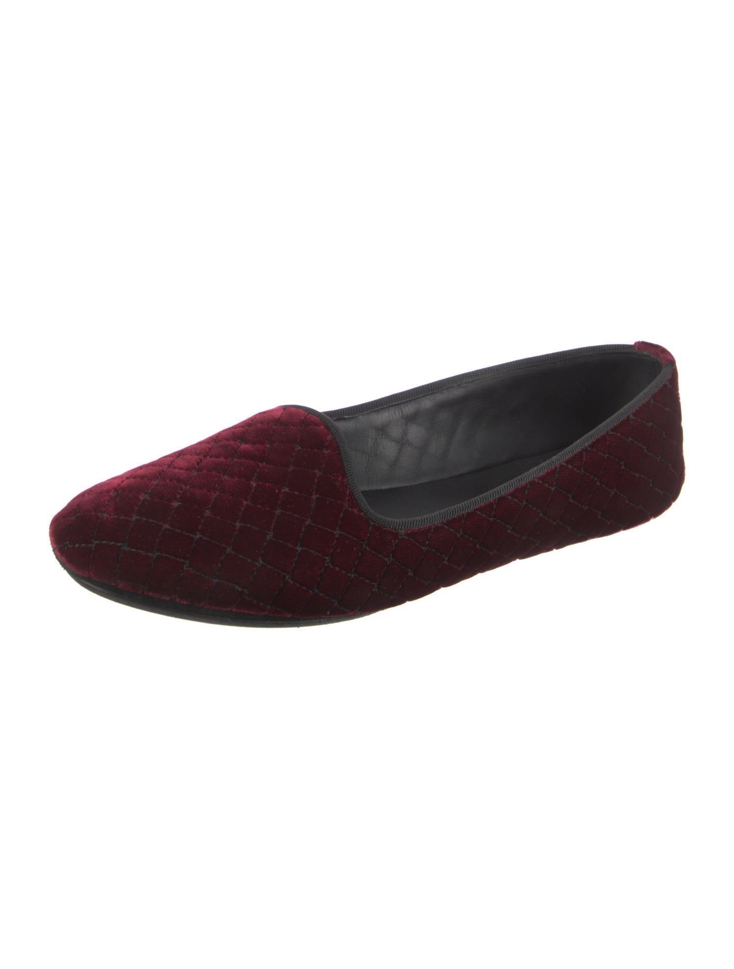 Bottega Veneta Quilted Pattern Velvet Flats