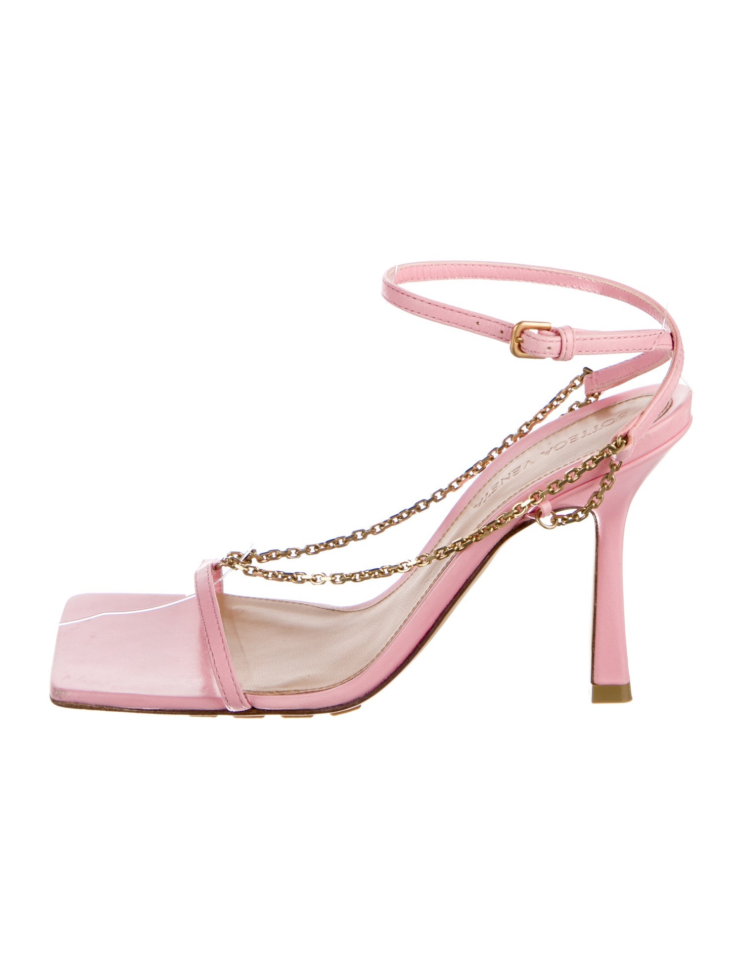 Bottega Veneta Leather Chain-Link Accents Sandals