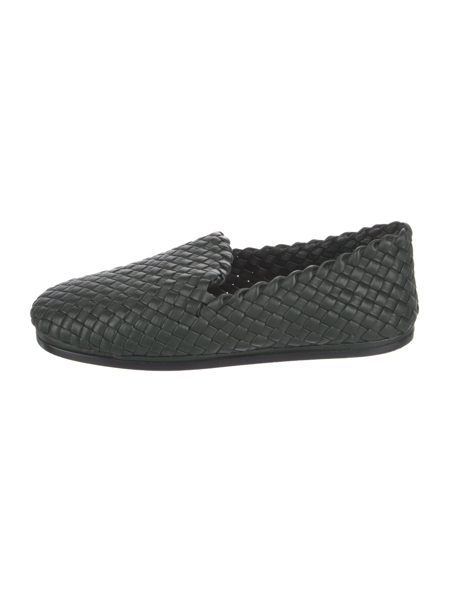 Bottega Veneta Intrecciato Weave Leather Flats
