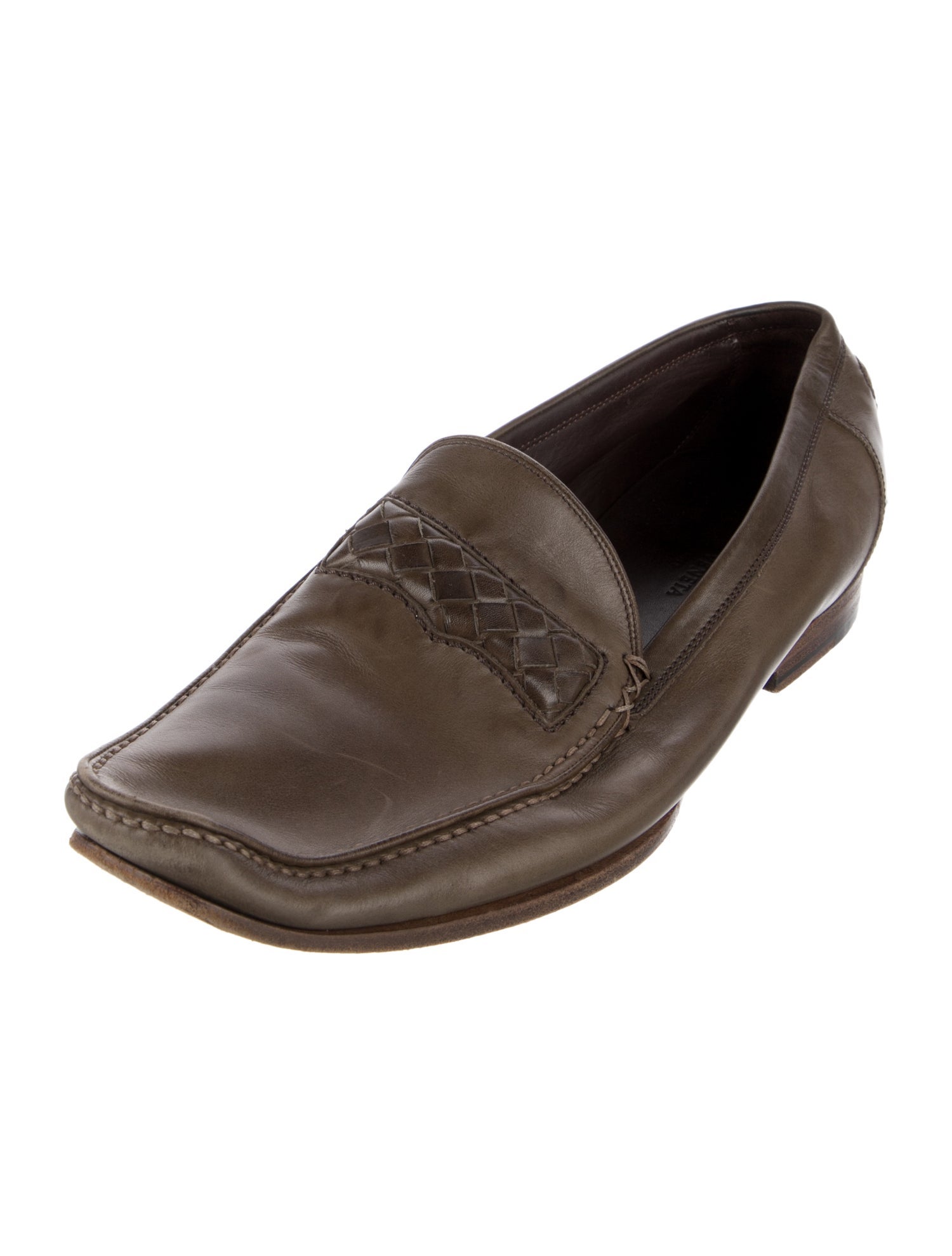 Bottega Veneta Intrecciato Weave Leather Dress Loafers