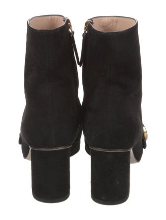Gucci Suede Fringe Trim Accent Boots
