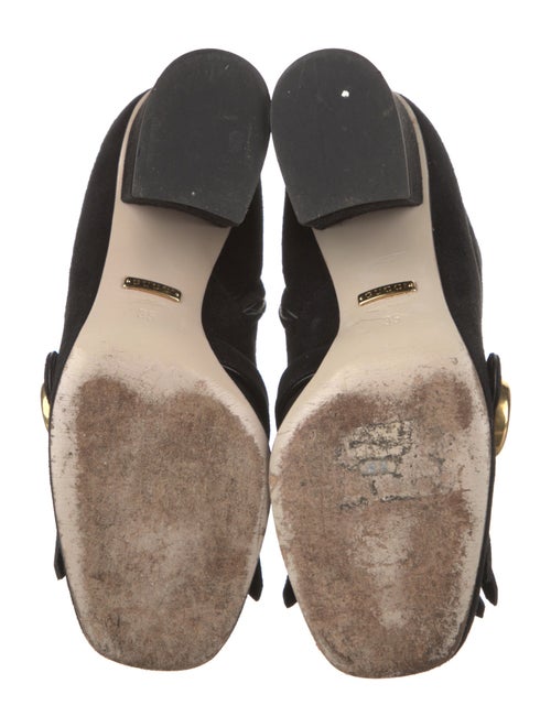 Gucci Suede Fringe Trim Accent Boots