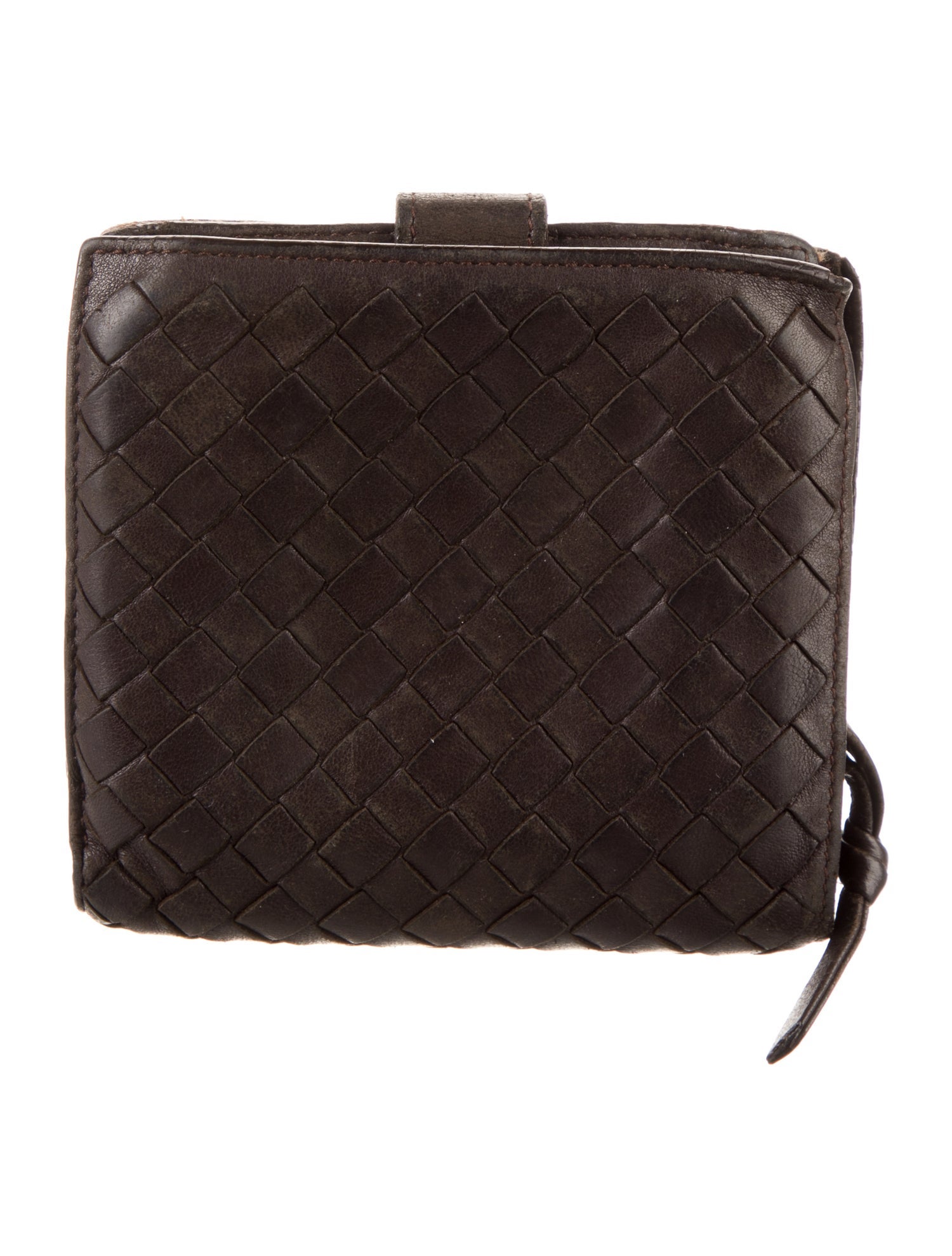 Bottega Veneta Intrecciato Weave Leather Compact Wallet