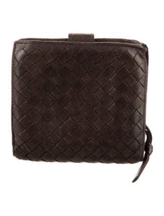 Bottega Veneta Intrecciato Weave Leather Compact Wallet