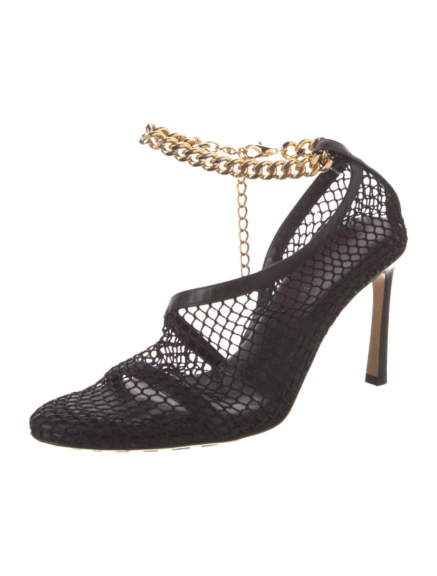 Bottega Veneta Chain-Link Accent Mesh Pumps