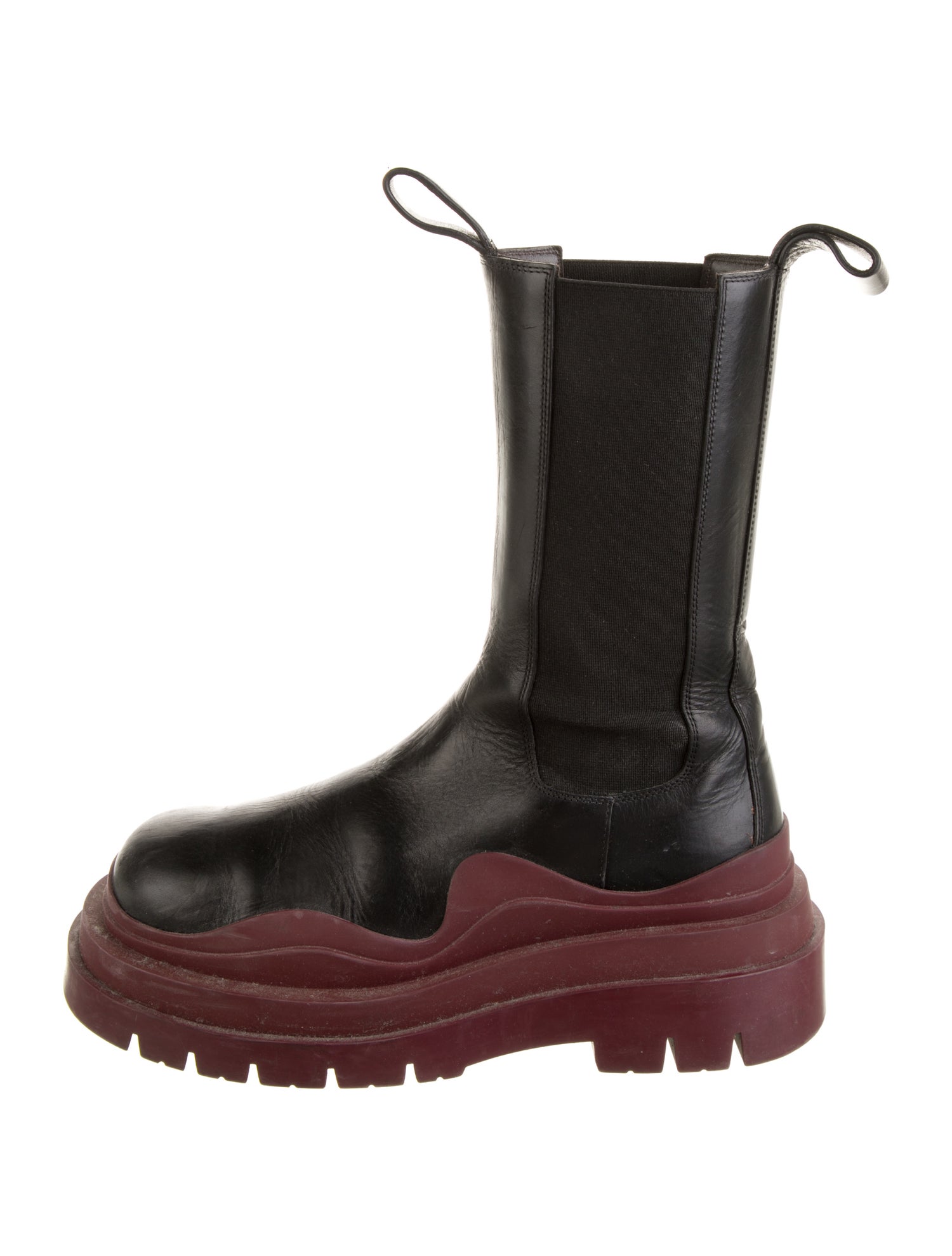 Bottega Veneta Leather Colorblock Pattern Chelsea Boots