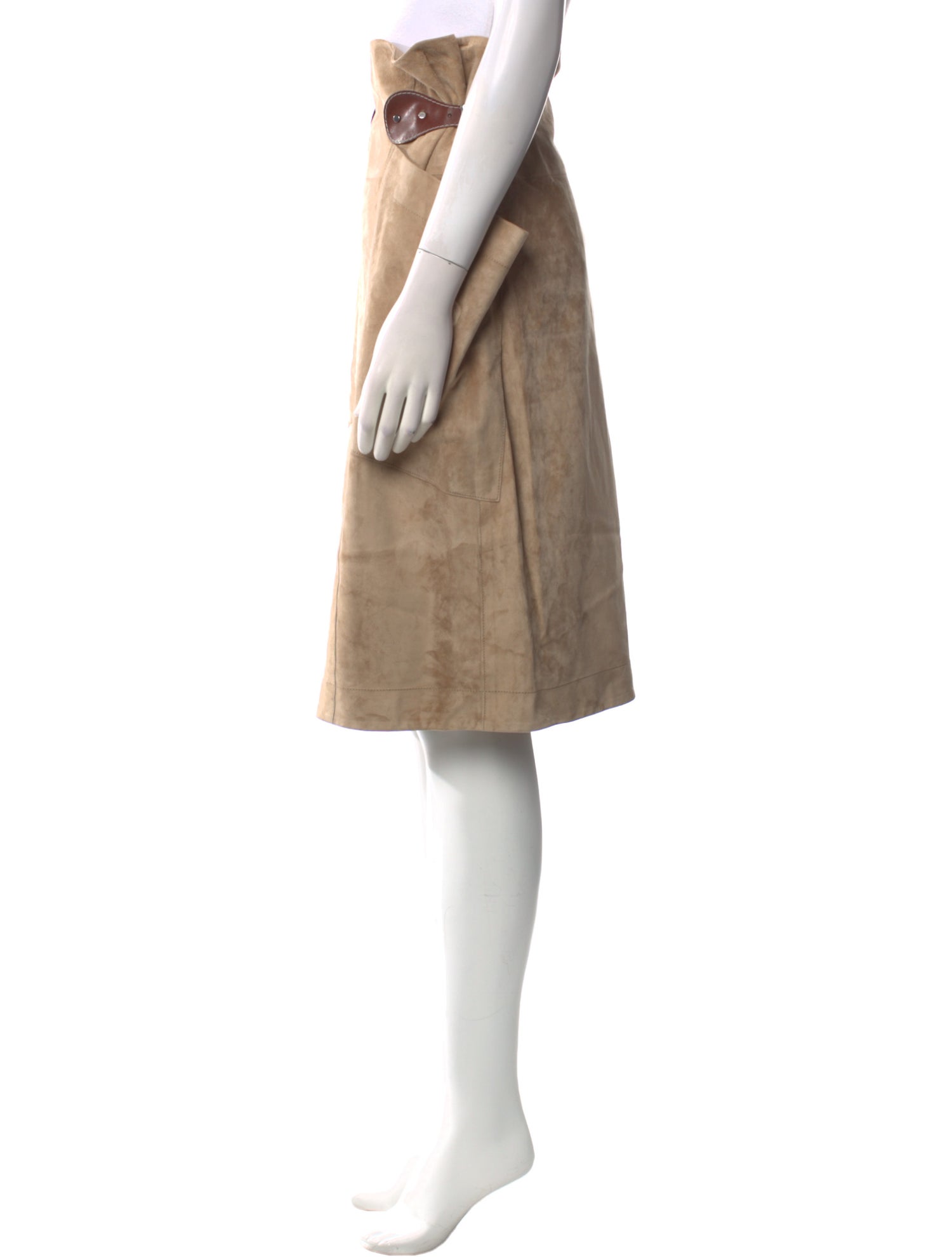 Bottega Veneta Suede Knee-Length Skirt w/ Tags