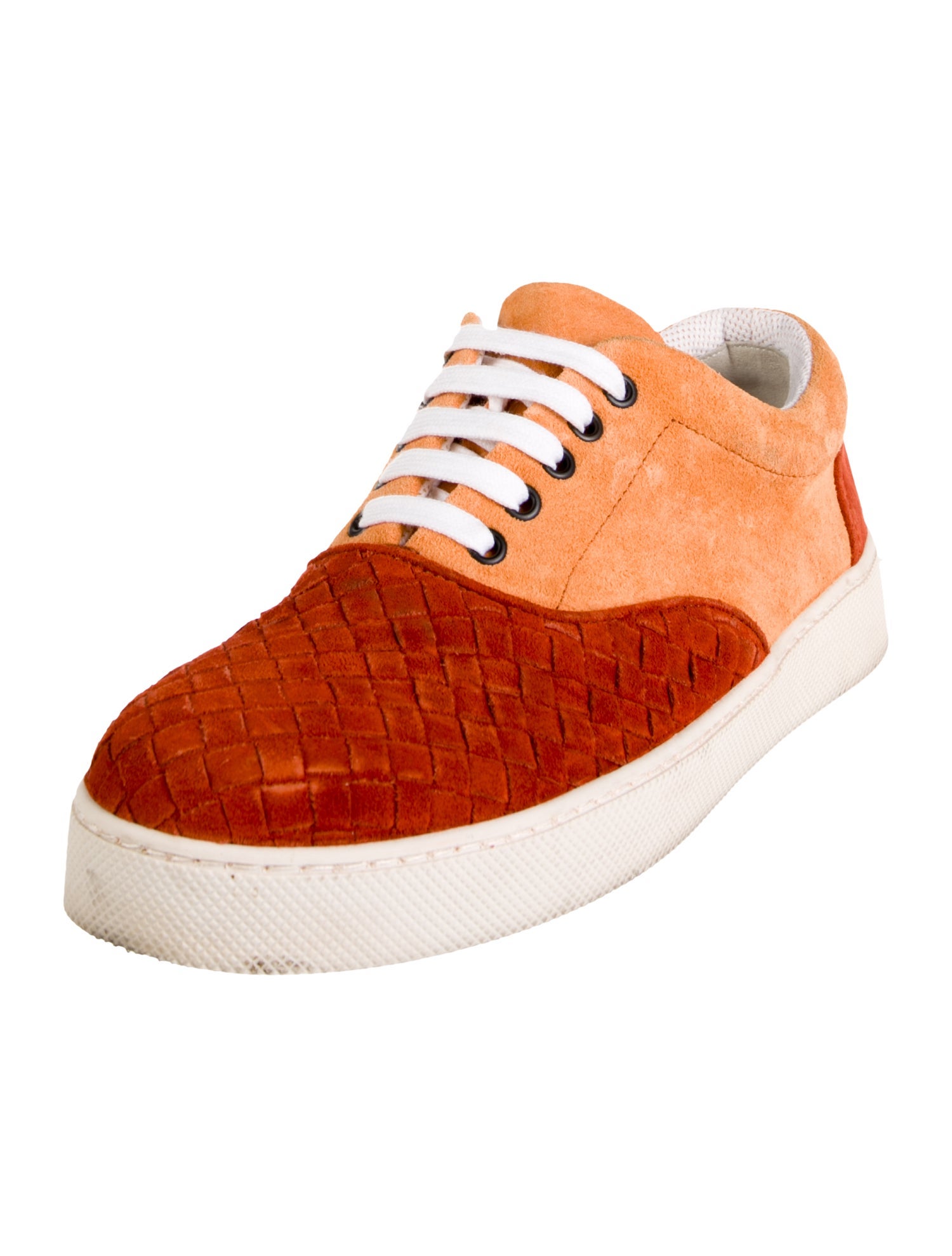 Bottega Veneta Intrecciato Weave Suede Sneakers
