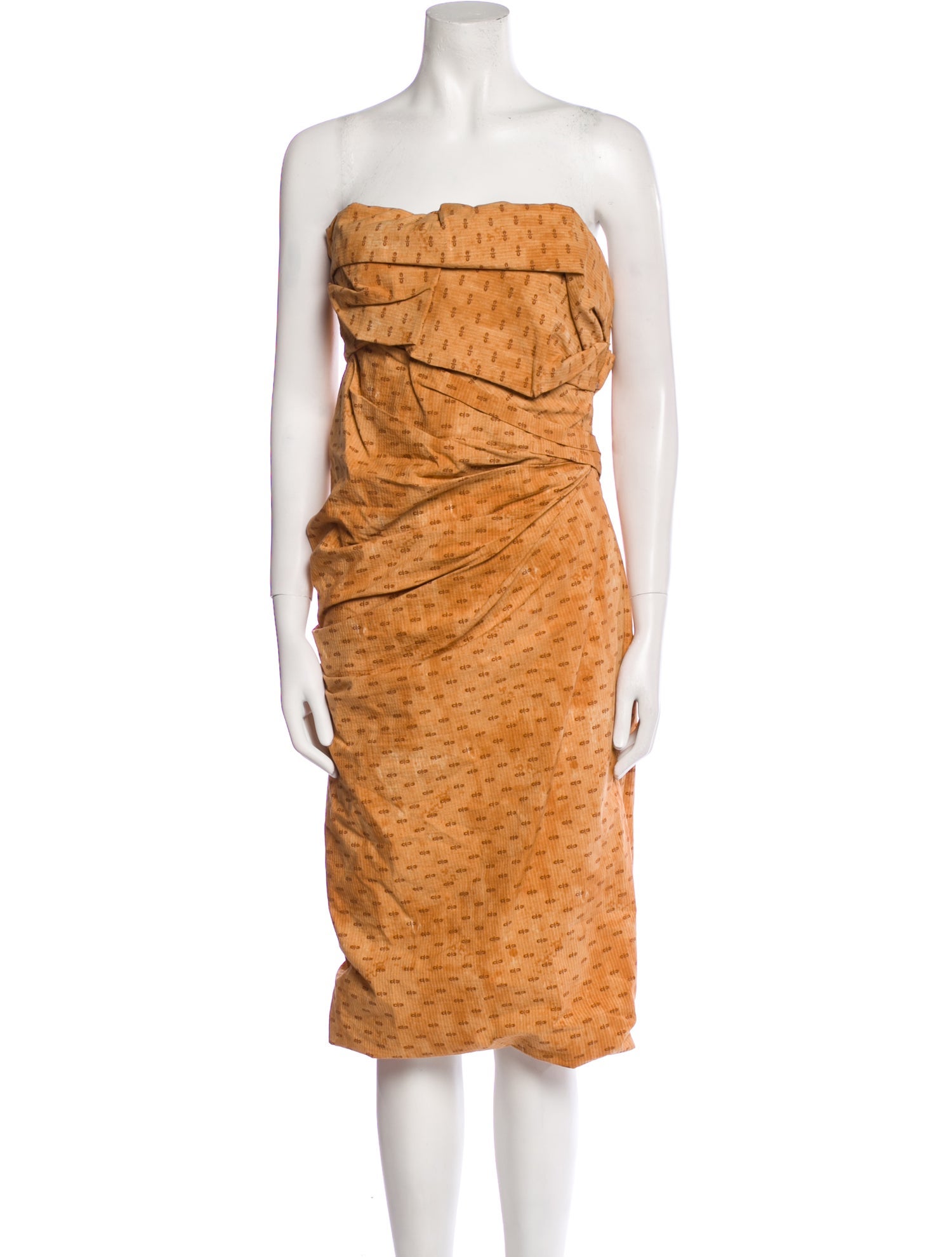 Bottega Veneta Strapless Knee-Length Dress
