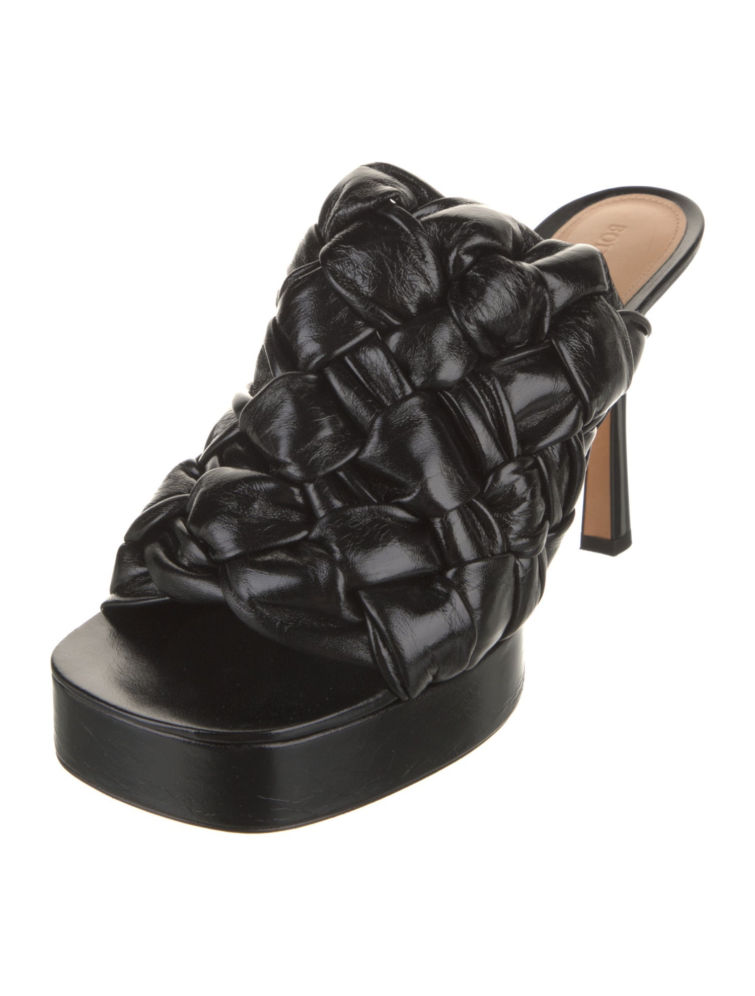 Bottega Veneta Intrecciato Weave Leather Slides