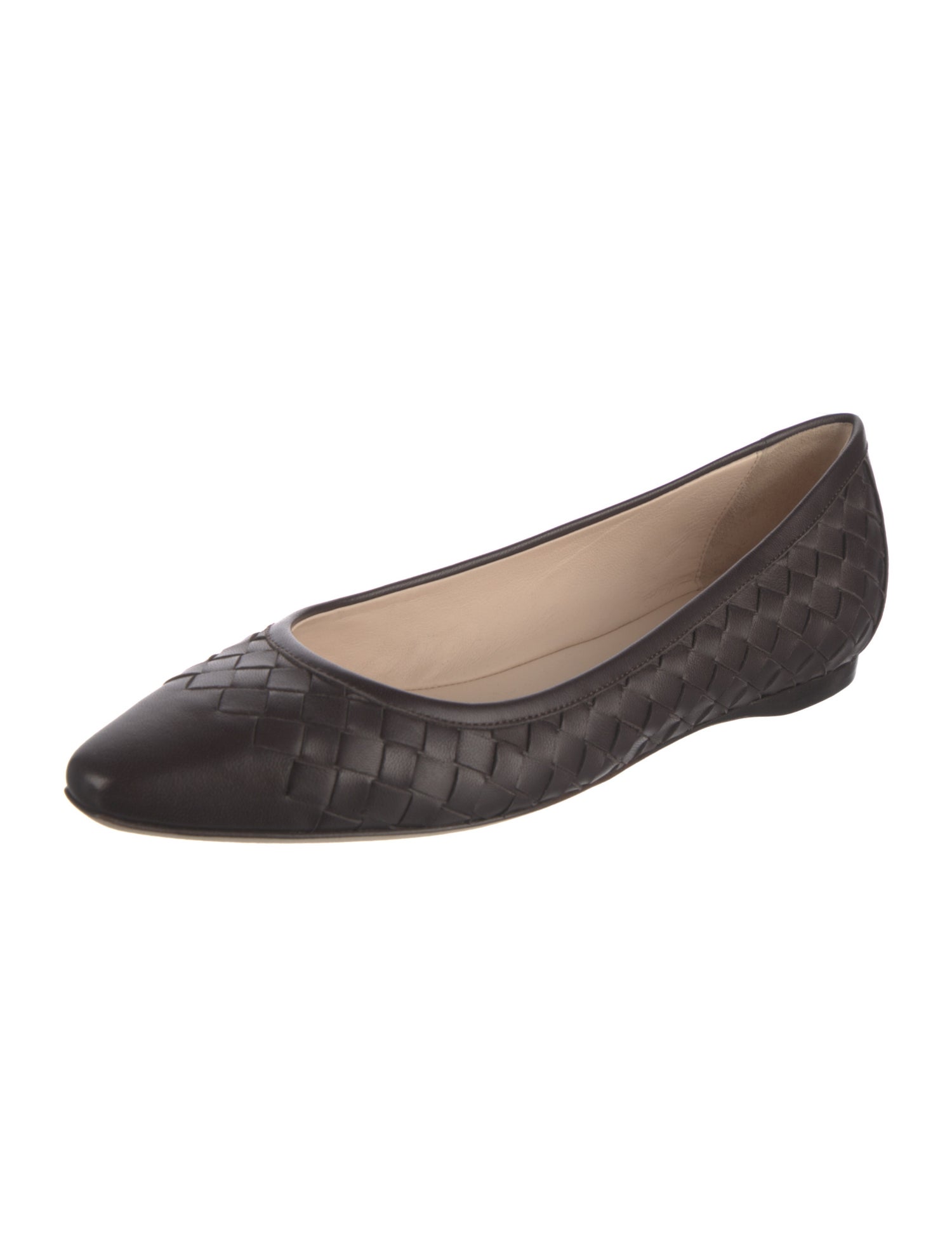 Bottega Veneta Intrecciato Weave Leather Ballet Flats