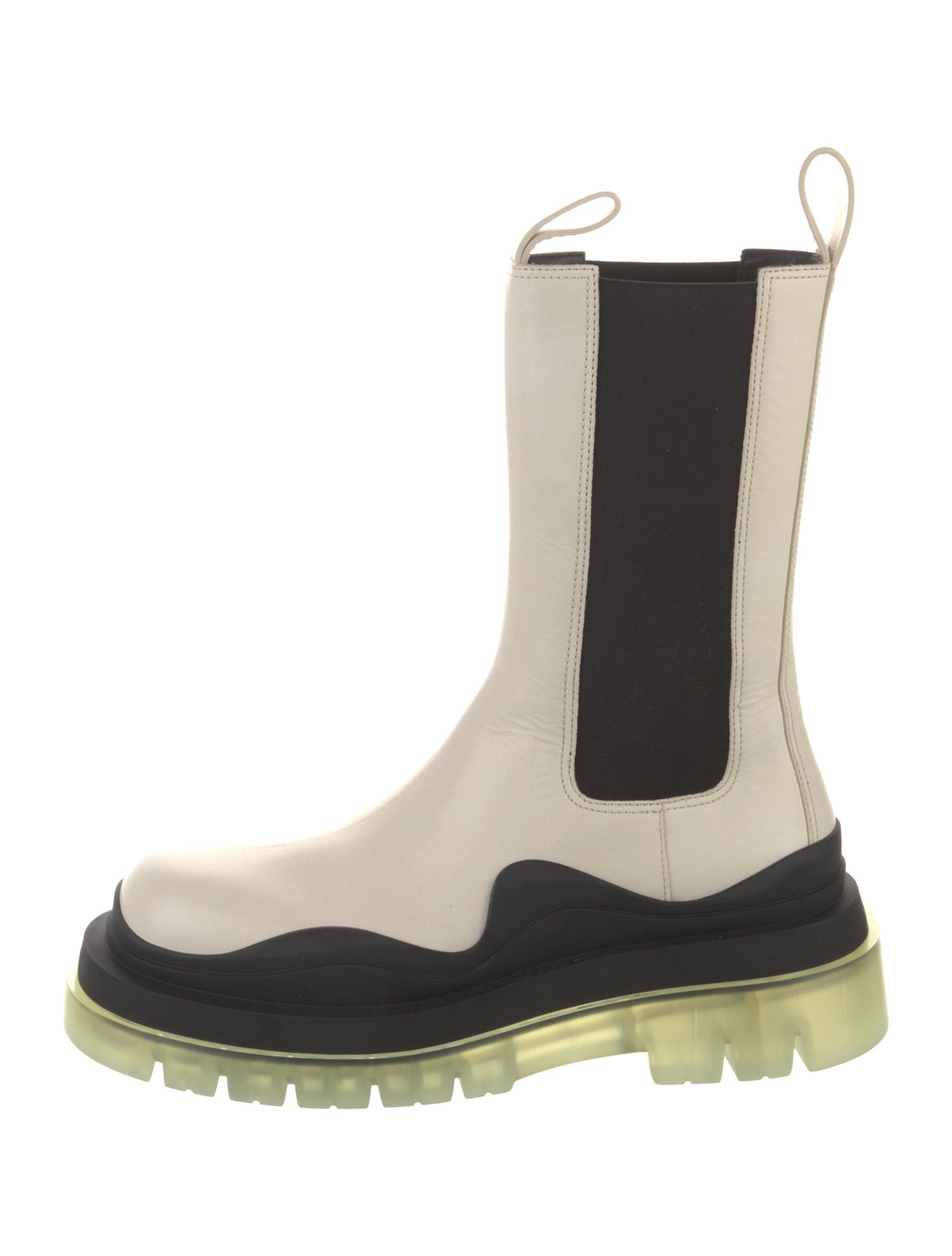 Bottega Veneta Leather Colorblock Pattern Chelsea Boots