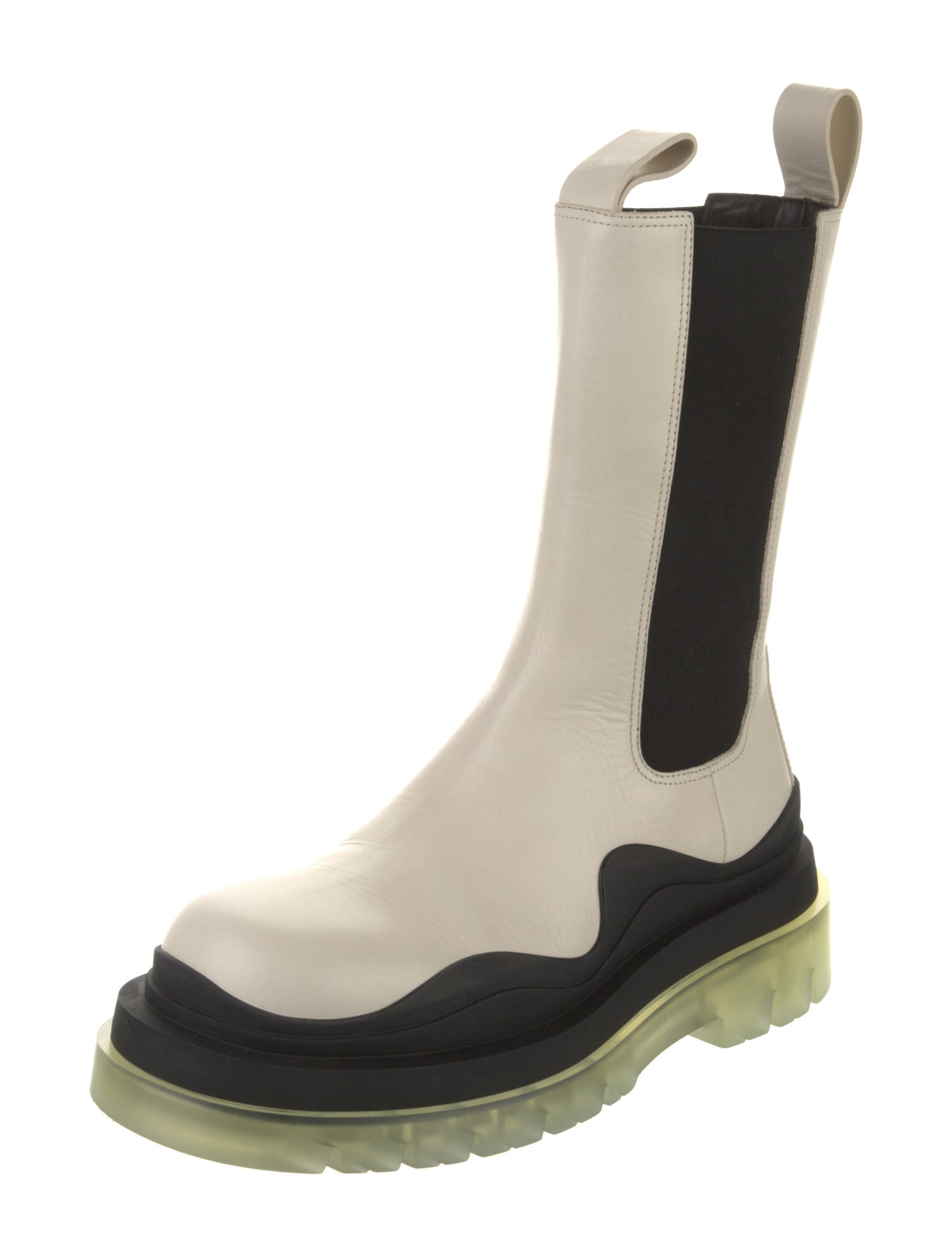 Bottega Veneta Leather Colorblock Pattern Chelsea Boots