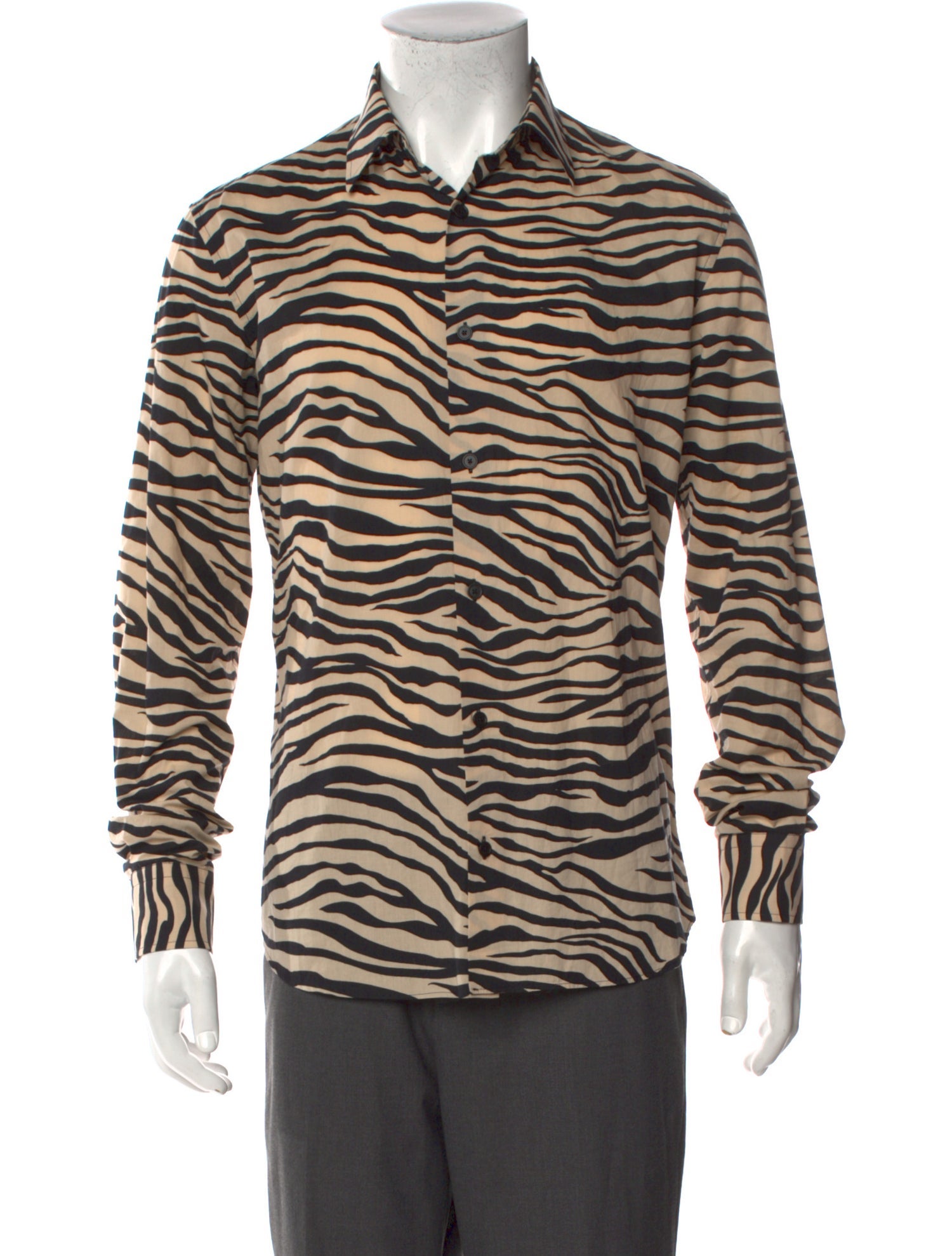 Bottega Veneta Animal Print Long Sleeve Shirt