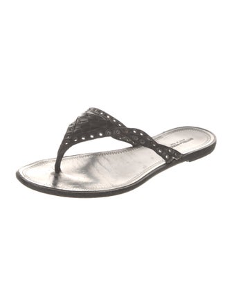Bottega Veneta Intrecciato Weave Leather Slides